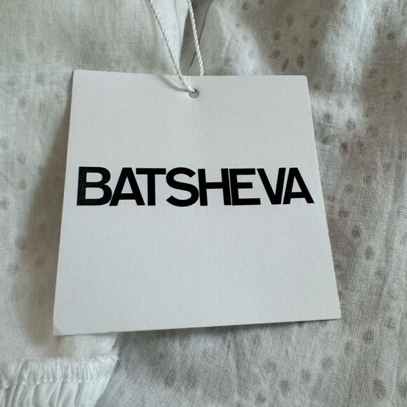 BATSHEVA A-Line Maxi Dress White Size 2 Eyelet Lace Ruffle‎ Corset Shape Bodice - Picture 13 of 15